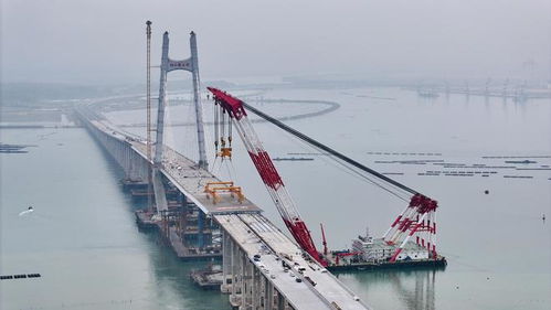 海上卧龙现 阳江港大桥顺利合龙